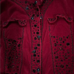 Studded red jacket corduroy medium